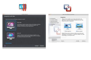 Parallels Desktop 7 and VMWare Fusion 4 both offer two ways of working with a Windows guest OS, depending on the degree of in