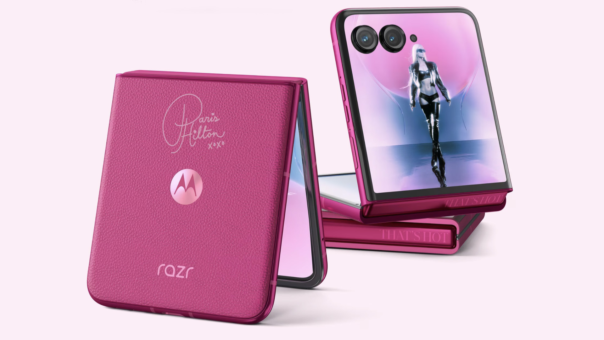 Pink Butterfly Flip Phone