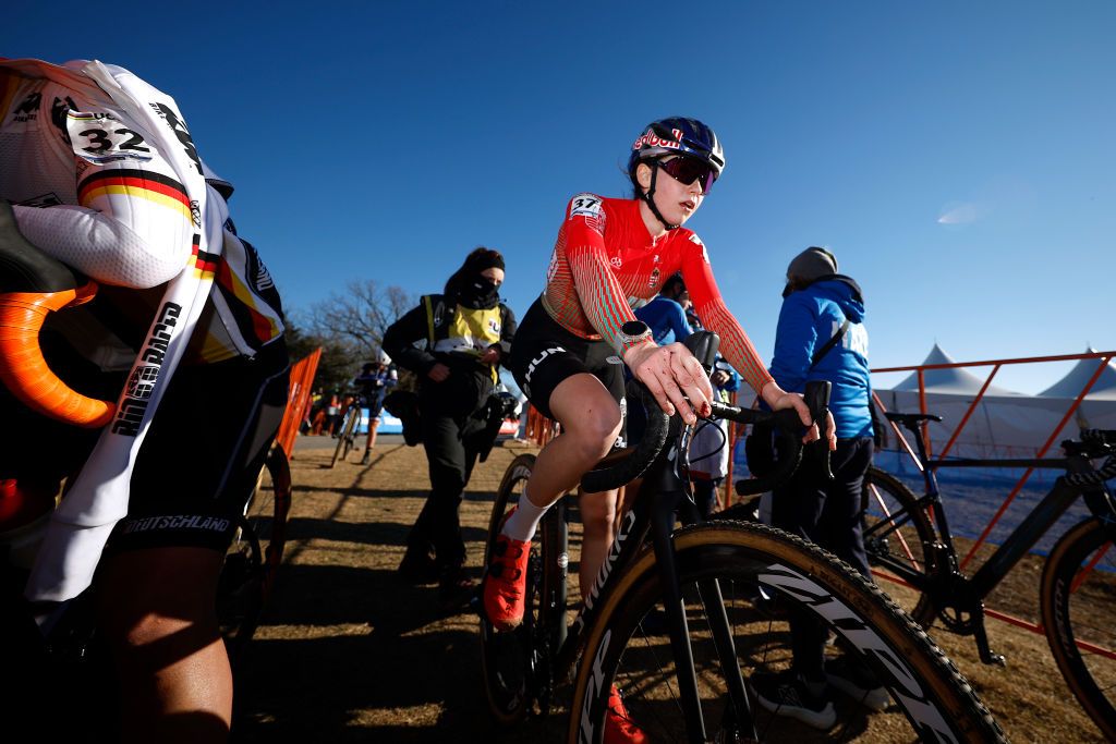 FAYETTEVILLE ARKANSAS JANUARY 29 Blanka Vas Kata of Hungary after the 73rd UCI CycloCross World Championships Fayetteville 2022 Womens Elite Fayetteville2022 on January 29 2022 in Fayetteville Arkansas Photo by Chris GraythenGetty Images