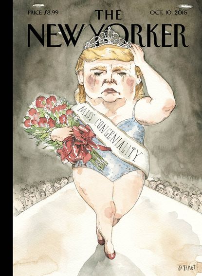 The New Yorker features Trump as a pageant model.