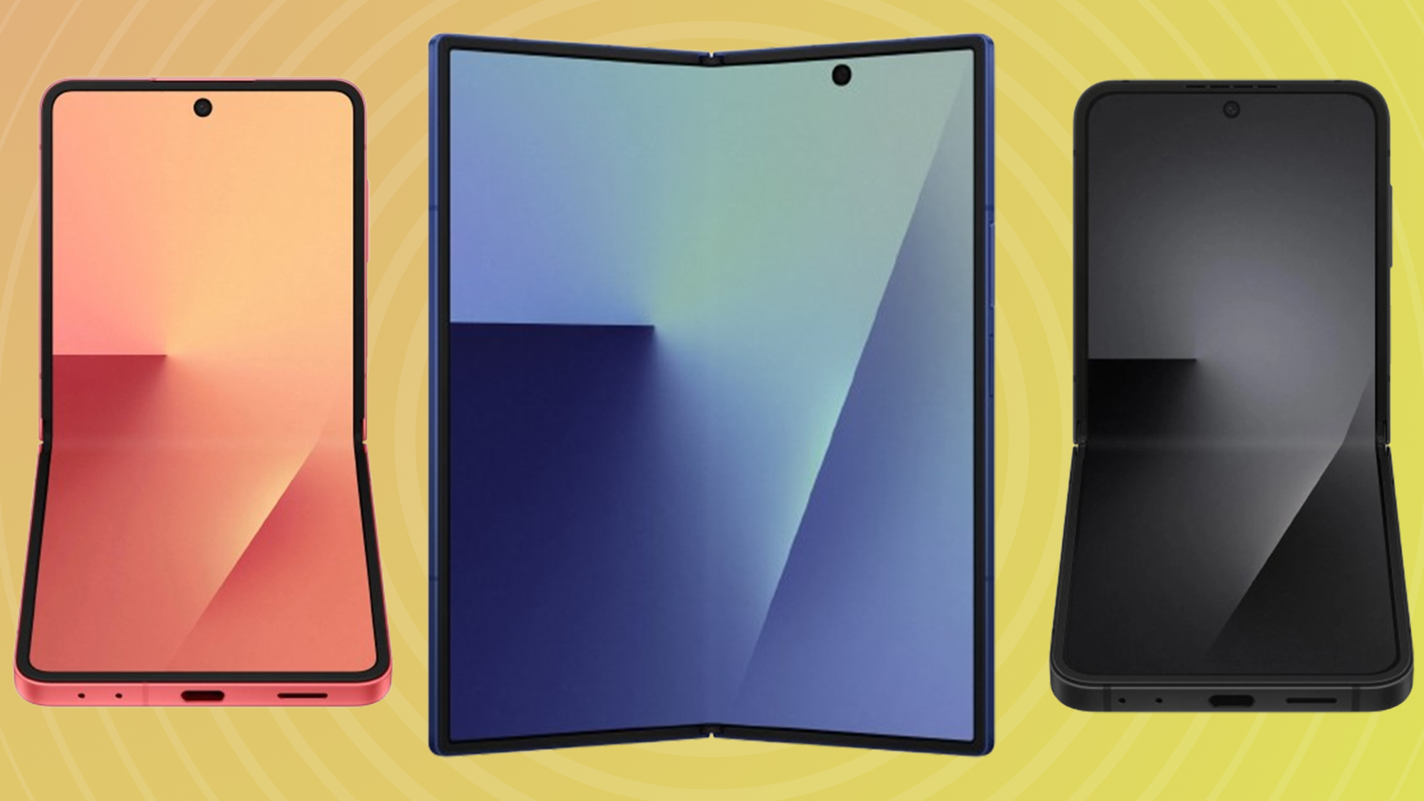 Three Samsung foldable phones