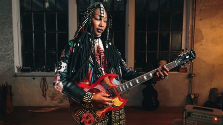 The Epiphone Fatouma Diawara SG has a Malian graphic finish