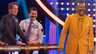 Jason Ritter and Steve Harvey on Celebrity Family Feud