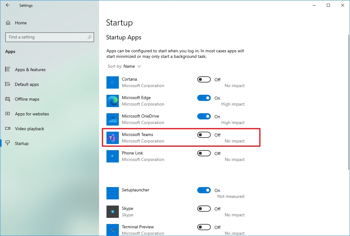 Windows 10 disable startup apps
