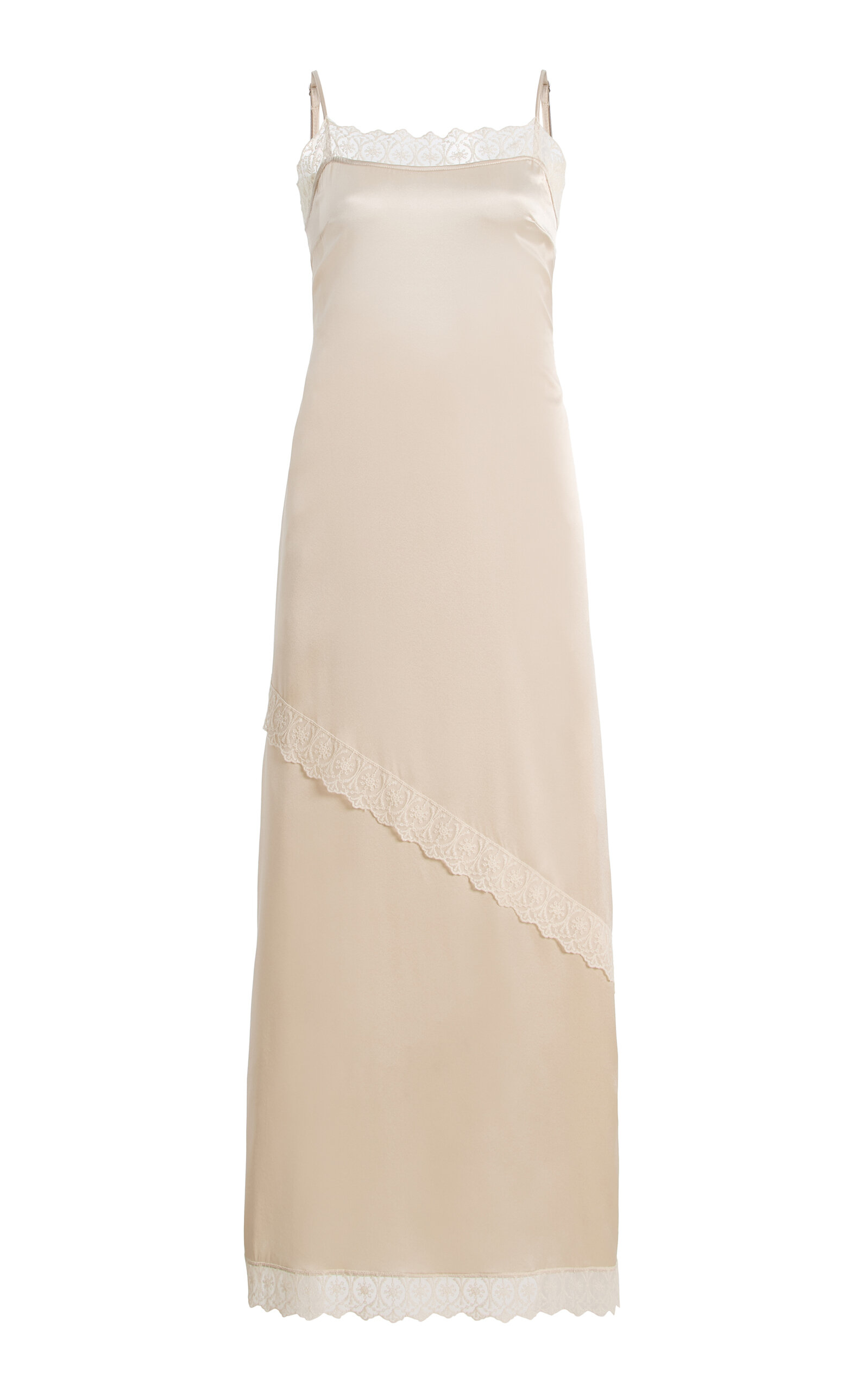 Cata Lace-Trimmed Silk Maxi Dress