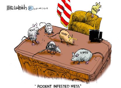 Political Cartoon Rodent-Infested Mess White House Rats