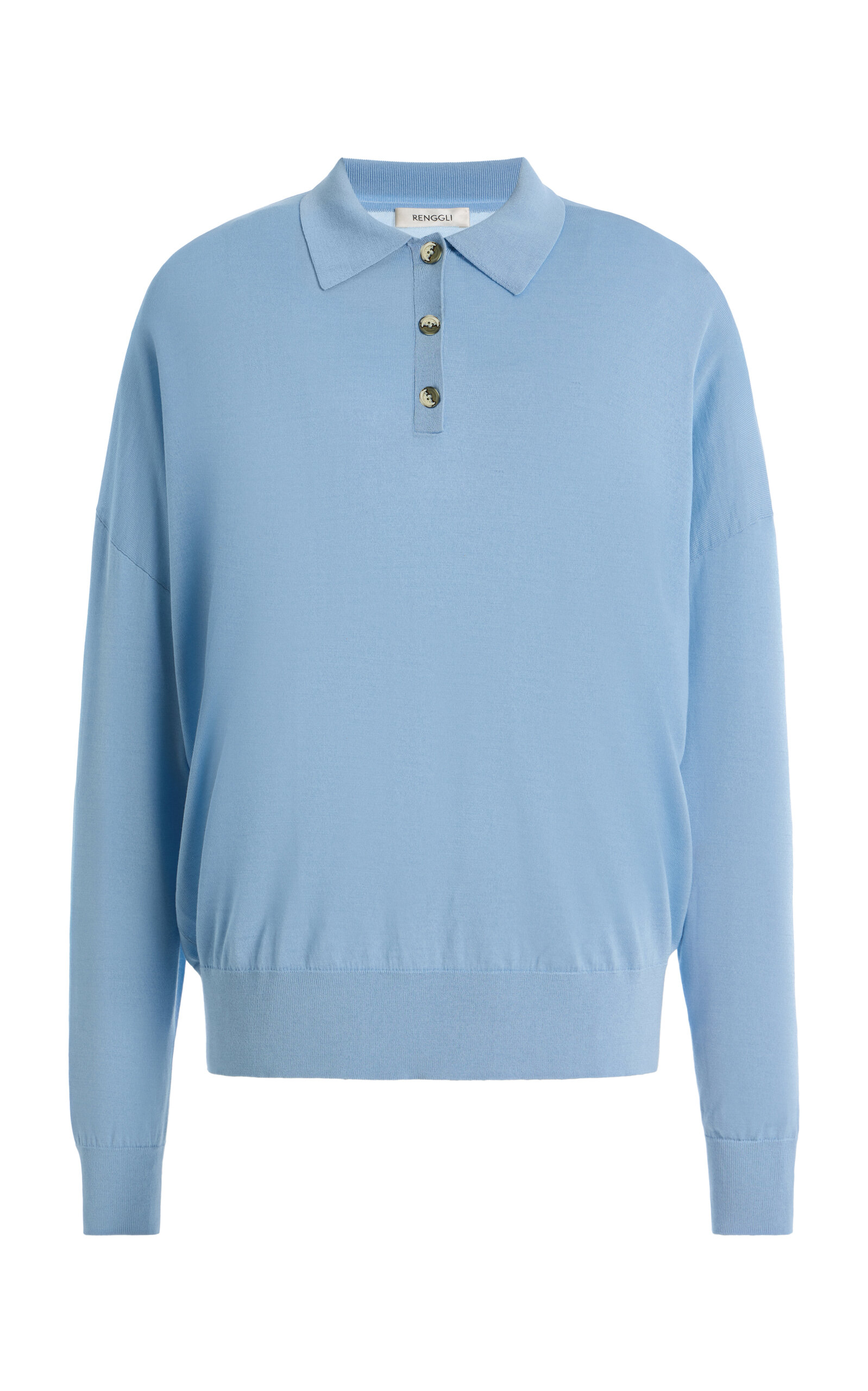 Silk Cashmere Boxy Long Sleeve Polo
