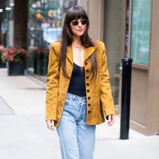 Dakota Johnson Suede Blazer Jacket