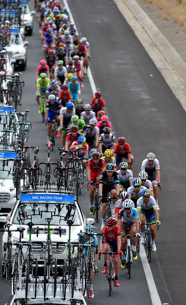 The peloton in action during stage 3 of the Tour Down Under