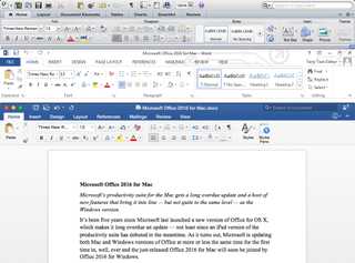 three versions of Microsoft Word atop one another