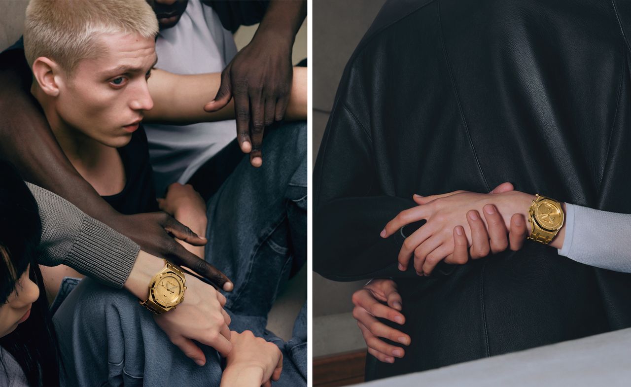 models wear Audemars Piguet and Matthew Williams Royal Oak watch