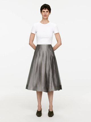 Organza Silk Skirt - Grey - Arket Gb