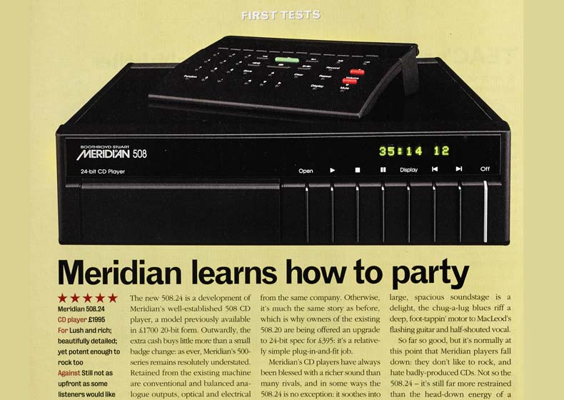 Best 25 CD players of What Hi-Fi?'s lifetime: Meridian 508.24