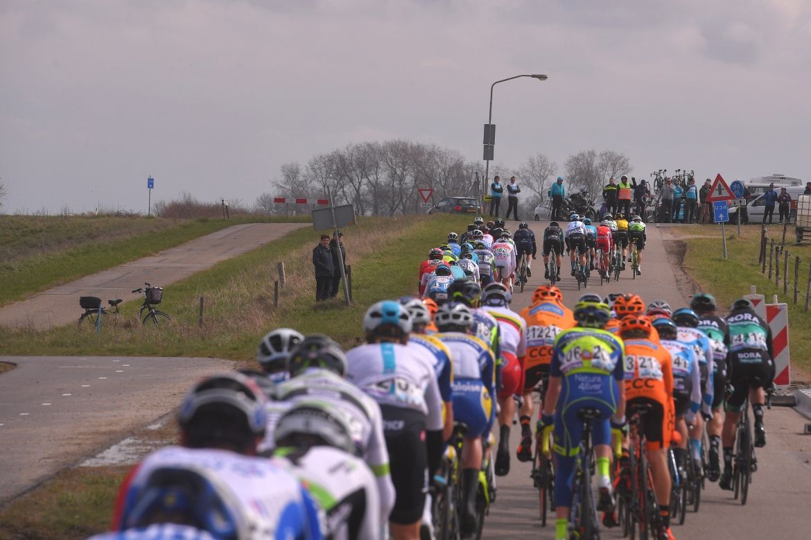The Scheldeprijs broke up into echelons in the crosswinds