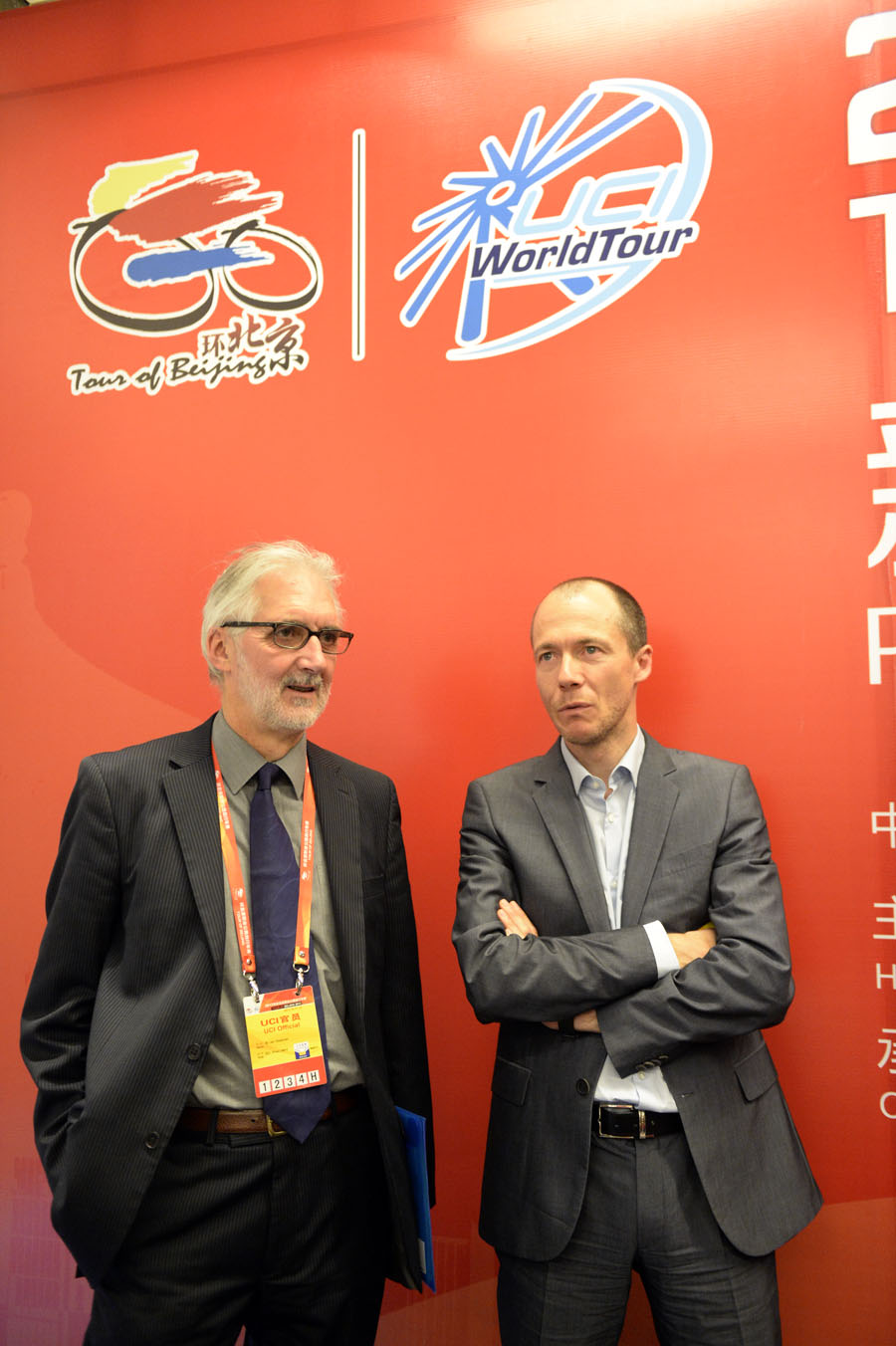 Alain Rumpf and Brian Cookson, Tour of Beijing 2013 press conference