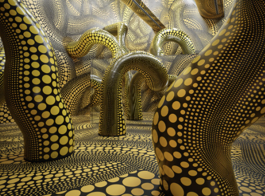 Kusama's yellow and black tenatacles