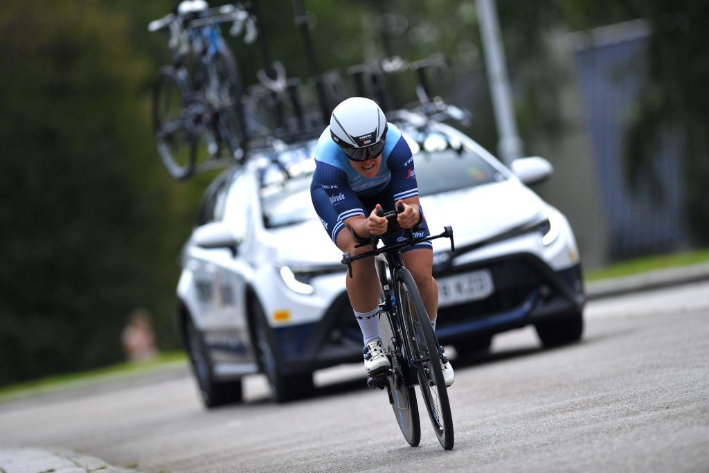 EDE NETHERLANDS AUGUST 24 Chloe Hosking of Australia and Team Trek Segafredo during the 23rd Simac Ladies Tour 2021 Prologue a 24km Individual Time Trial stage from Ede to Ede SLT2021 SimacDS UCIWWT on August 24 2021 in Ede Netherlands Photo by Luc ClaessenGetty Images