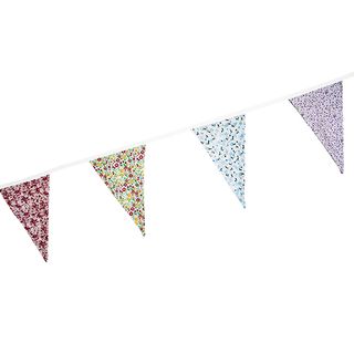 bunting with floral design and white background