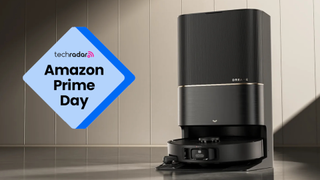 TechRadar logo and Amazon Prime Day text next to the Dreame X40 Ultra robovac and base station.