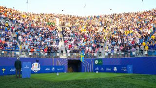 The crowd at the Ryder Cup at Marco Simone Golf and Country Club