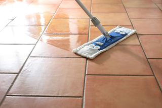 Mop on tiled flooring