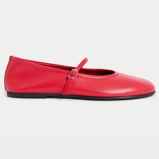 M&S Red Leather Mary Janes