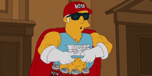 The Simpsons Universal Studios Parks Duffman Duff Beer Can