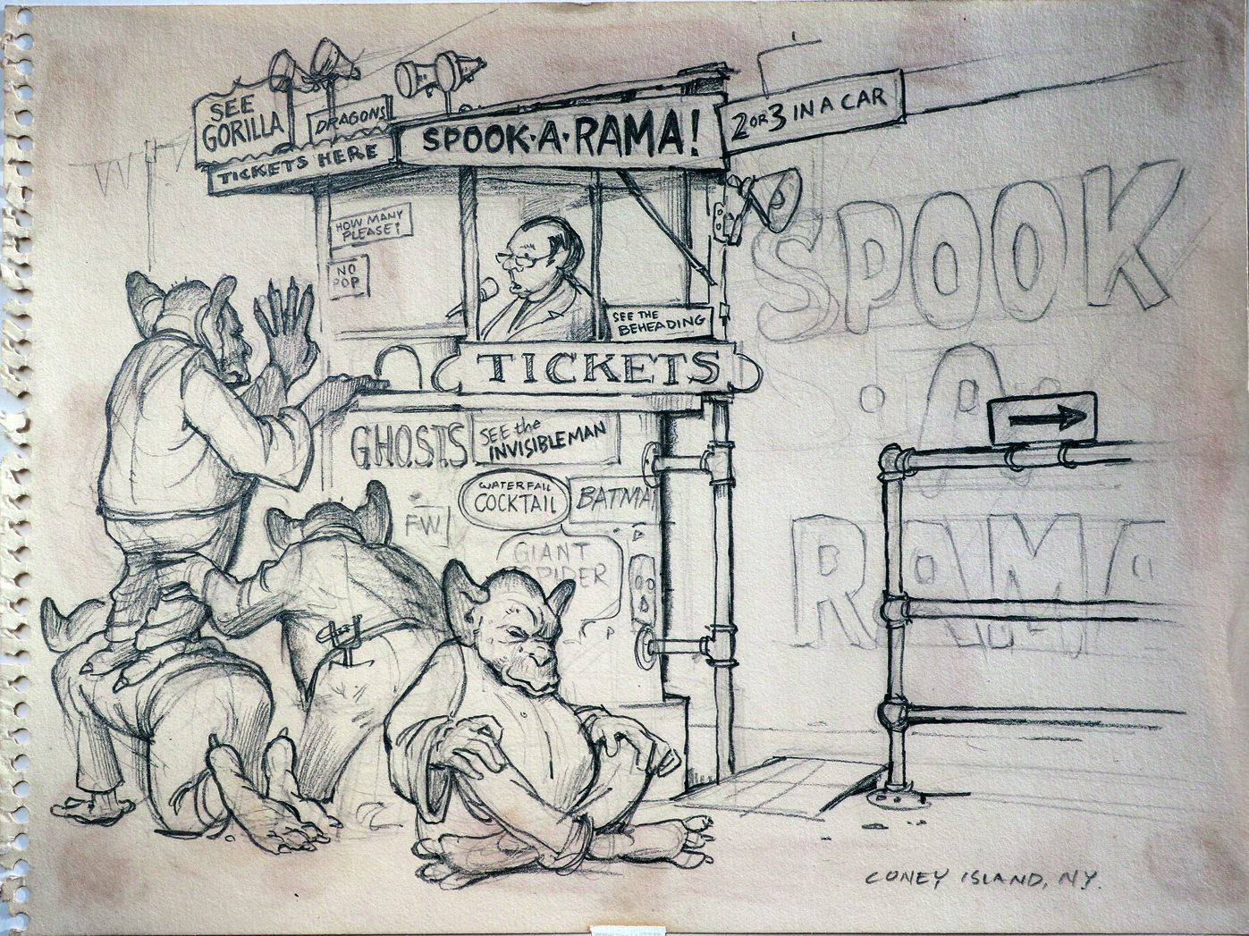 Absurd art; monkeys at the cinema