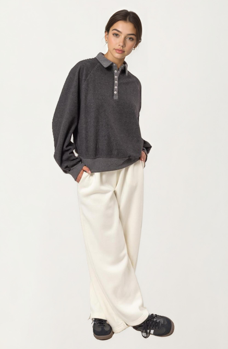 Long Sleeve Collared Pullover Sweater