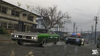 GTA V wanted level Police car