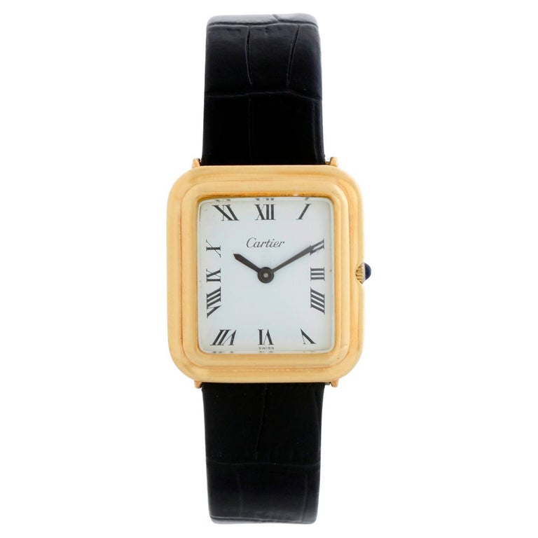 Vintage Cartier 18k Yellow Gold Stepped Ceinture Ladies Dress Watch