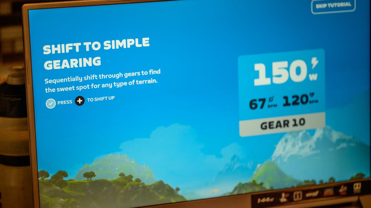 Wahoo Kickr Core Zwift One shift detail screen