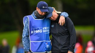 Kasper Broch Estrup consoles Nicole Broch Estrup at the KPMG Women's Irish Open