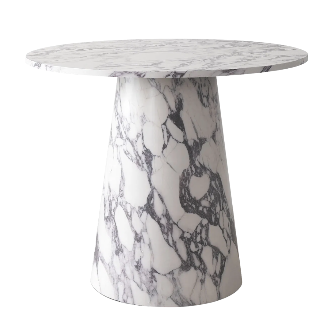 Ivy Bronx, Faux Marble Small Round Pedestal Dining Table