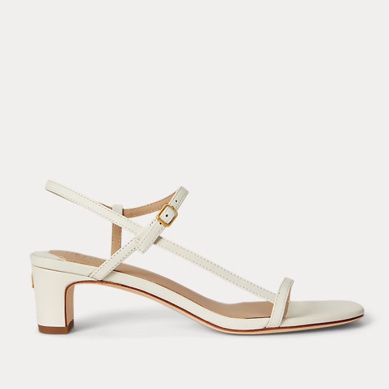Lainee Mid-Heel Nappa Leather Sandal cut out