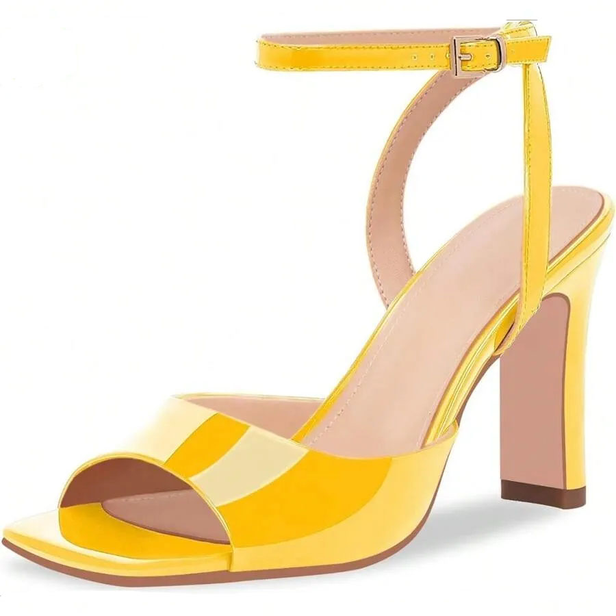 Yellow strappy sandal by SHEIN