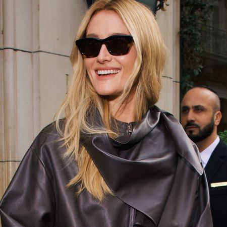 Sarah Pidgeon attended the Loewe fashion show during Paris Fashion Week. Guests were seen departing the iconic Le Bristol Hotel in stylish looks before heading to the highly anticipated runway presentation. 