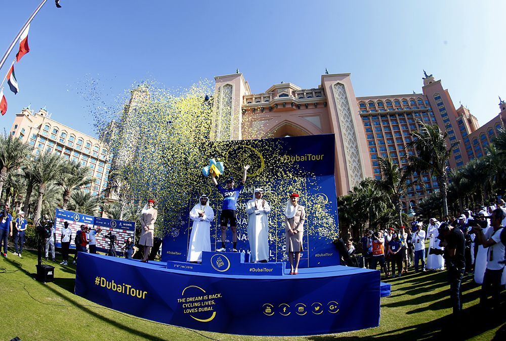 Dubai Tour stage 2 podium