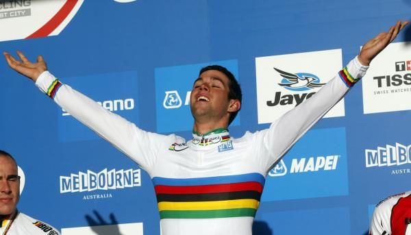 Michael Matthews (Australia) takes in his moment on the podium.