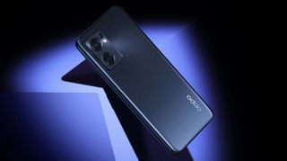 An Oppo Find X5 Lite from the back in a black shade