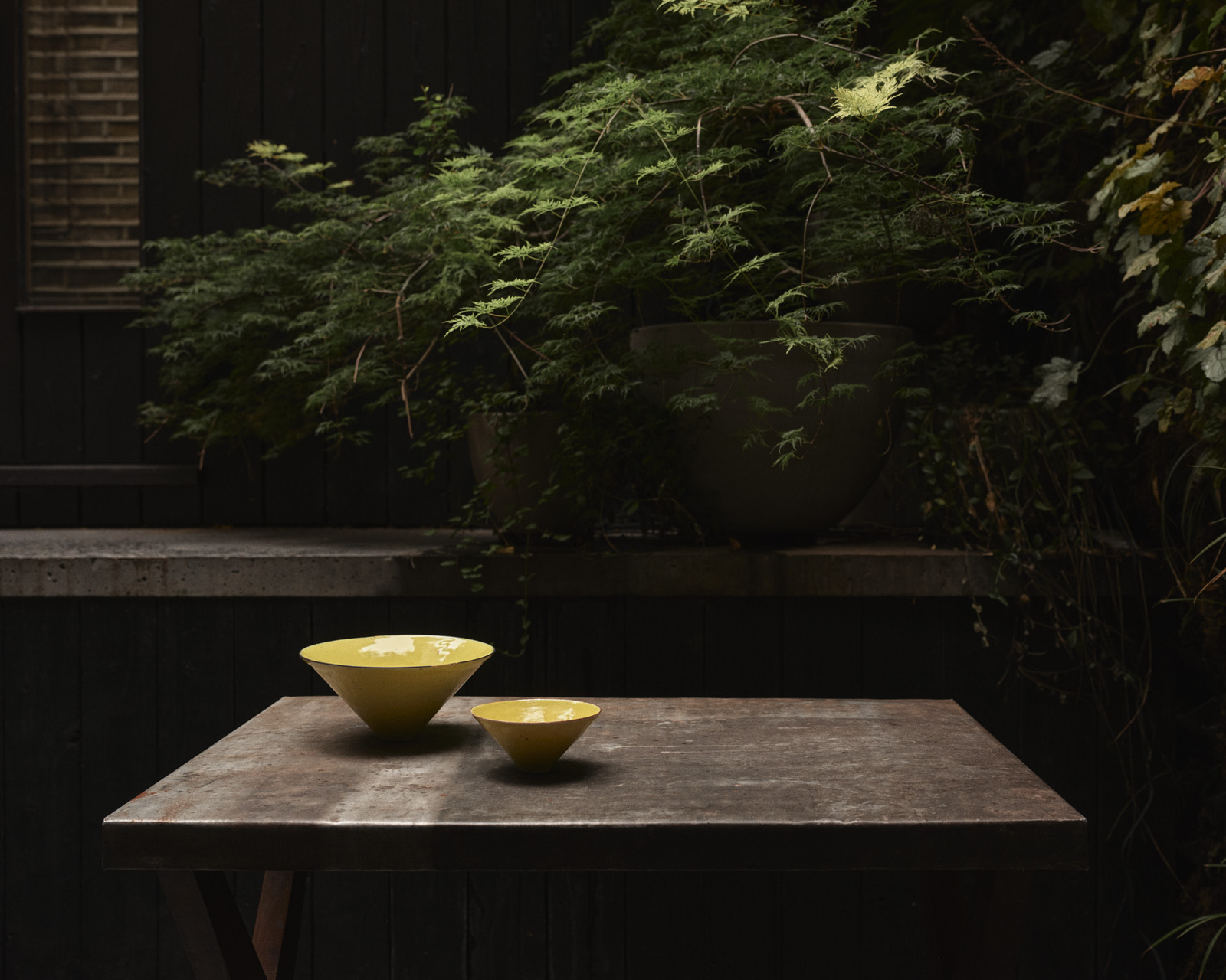 pottery arranged in North London house