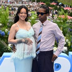 Pregnant Rihanna poses with ASAP Rocky