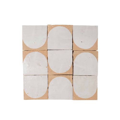 Moroccan White Arch Terracotta Zellige Tile - Otto Tiles & Design