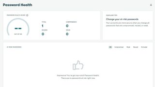 Dashlane vs 1Password - Dashlane's interface showing password health