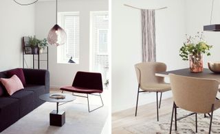 living spaces with clean Paustian sofas to an oversized lamp by Roam