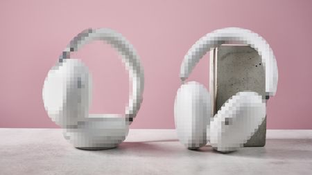 Sony and Sonos headphones next to each other, but they've been pixellated so you can't make out their details