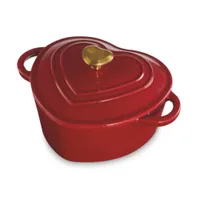 Red Heart Cast Iron Casserole Dish, £19.99 | Aldi