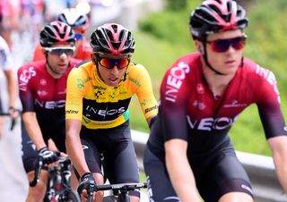 Egan Bernal in yellow at Tour de Suisse