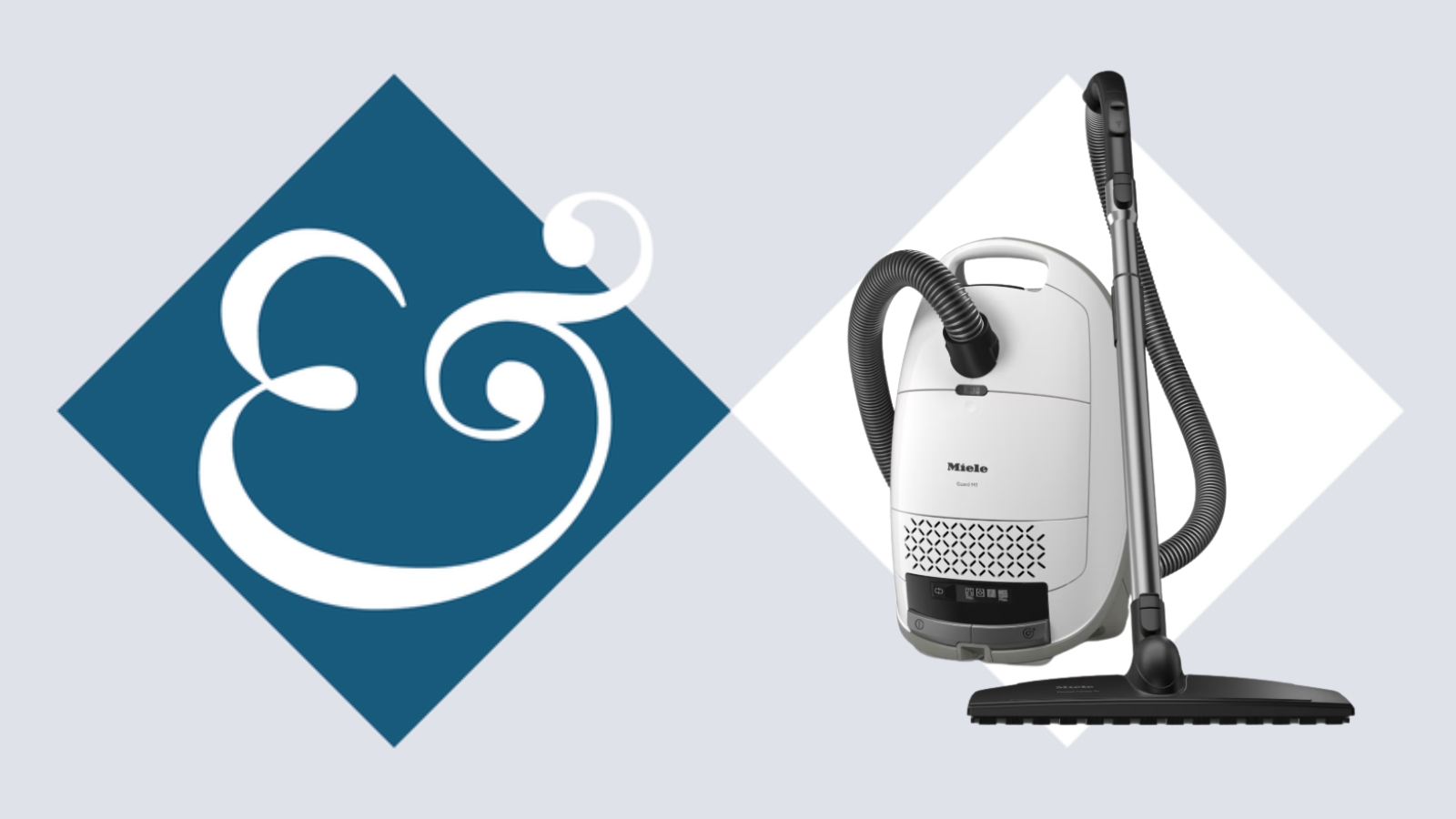 Miele Guard M1 Parquet XL Brilliant on tile background next to Homes &amp; Gardens '&amp;' symbol.