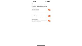 Xiaomi Smart Band 8 companion app vitality score settings